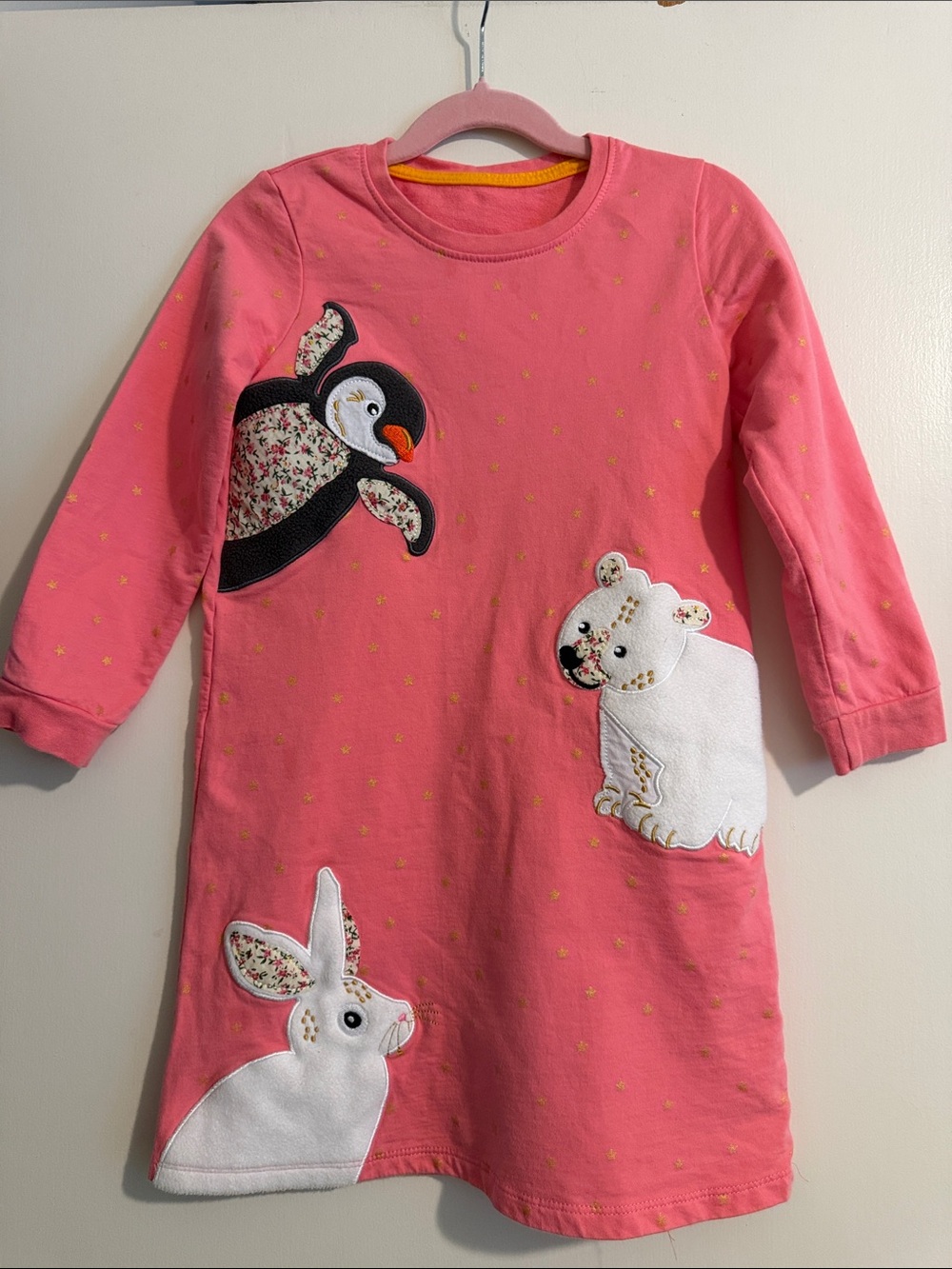 Girls' Pink Animal Appliqué dress - size 6 dress